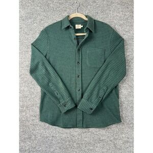 FAHERTY Shirt Men Size S Green Black Legend Sweater Houndstooth Long Sleeve